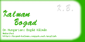 kalman bogad business card